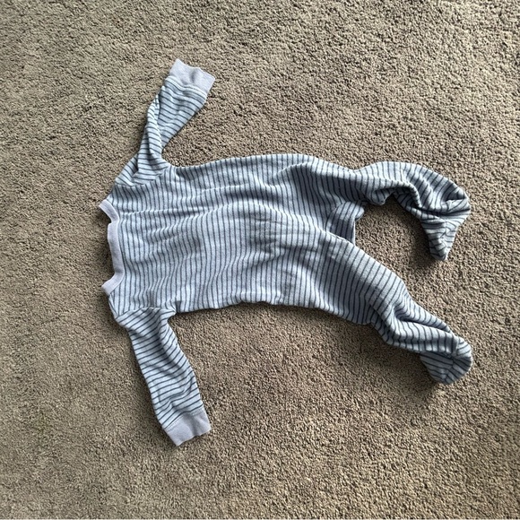 Carter's Blue and Gray Striped Footie with Fox Accent - Picture 2 of 4